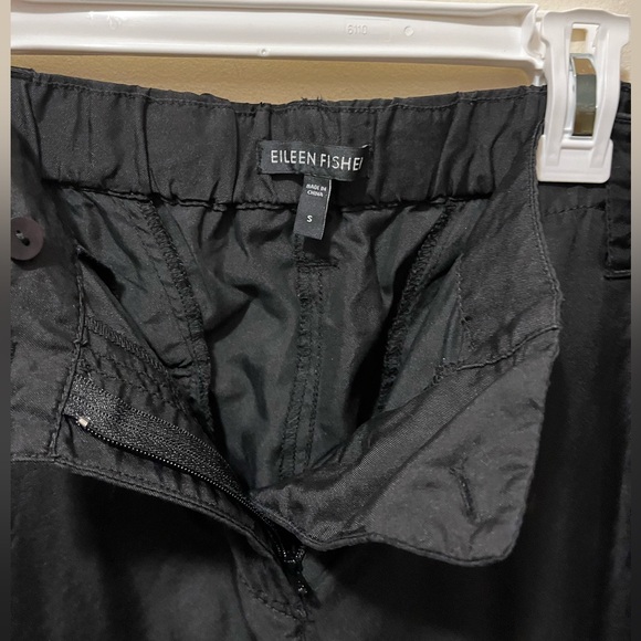 Eileen Fisher 100% silk cropped cinch hem‎ pant sz small - Picture 4 of 8